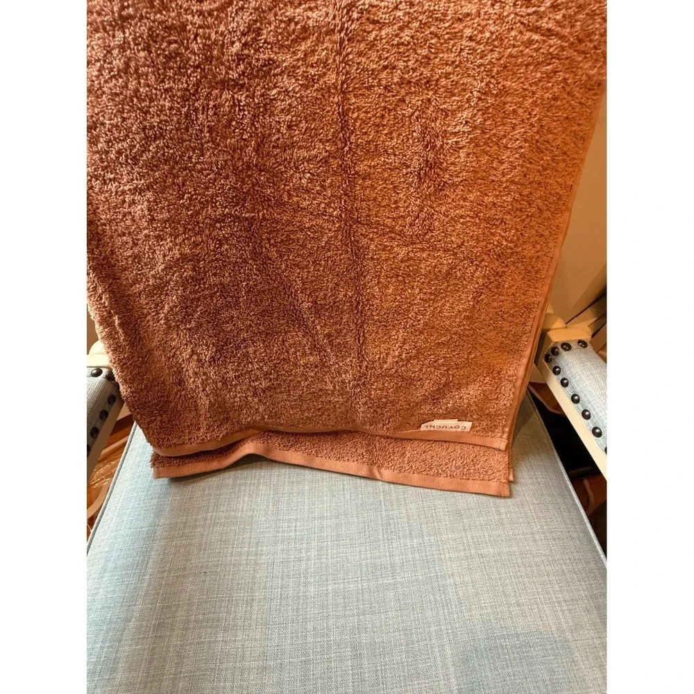 Coyuchi Organic Cotton Bath Sheet Terracotta Rust Made in Turkey
